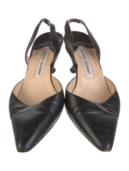 Manolo Blahnik Leather Slingback Pumps