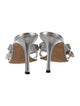 Manolo Blahnik Leather Crystal Embellishments Slides