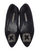 Manolo Blahnik Velvet Crystal Embellishments Flats