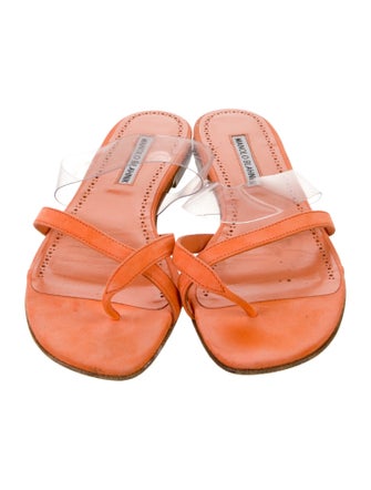 Manolo Blahnik Leather Slides