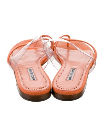 Manolo Blahnik Leather Slides