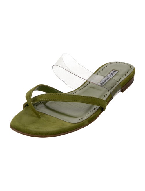 Manolo Blahnik Suede Slides