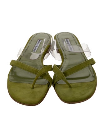 Manolo Blahnik Suede Slides