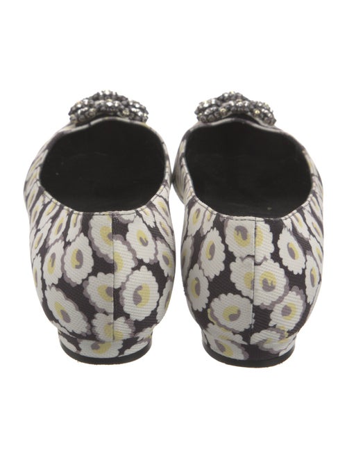 Manolo Blahnik Canvas Floral Print Flats