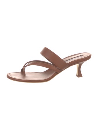 Manolo Blahnik Leather Slides