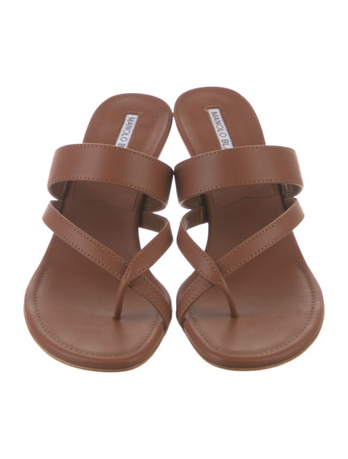 Manolo Blahnik Leather Slides