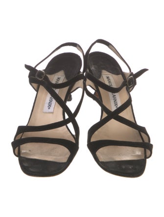 Manolo Blahnik Suede Slingback Sandals