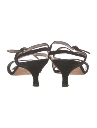 Manolo Blahnik Suede Slingback Sandals