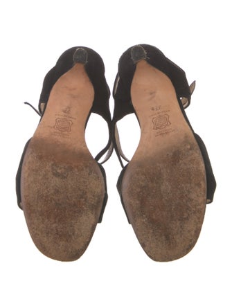 Manolo Blahnik Suede Slingback Sandals