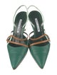 Manolo Blahnik Leather Colorblock Pattern Slingback Pumps