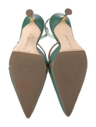 Manolo Blahnik Leather Colorblock Pattern Slingback Pumps