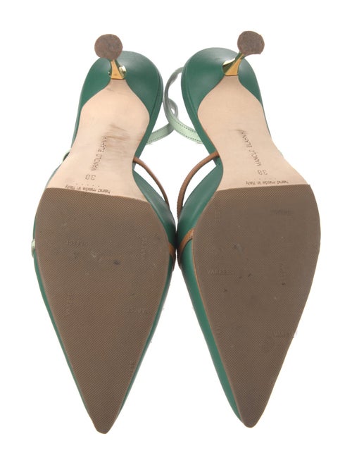 Manolo Blahnik Leather Colorblock Pattern Slingback Pumps