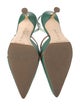Manolo Blahnik Leather Colorblock Pattern Slingback Pumps