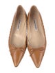 Manolo Blahnik Leather Bow Accents Ballet Flats