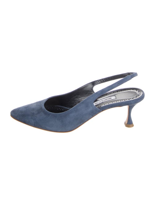 Manolo Blahnik Suede Slingback Pumps