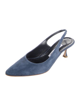 Manolo Blahnik Suede Slingback Pumps