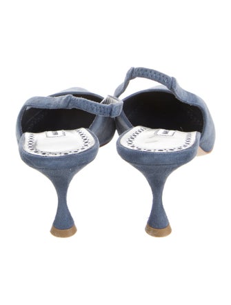 Manolo Blahnik Suede Slingback Pumps