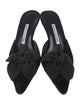 Manolo Blahnik Velvet Bow Accents Mules