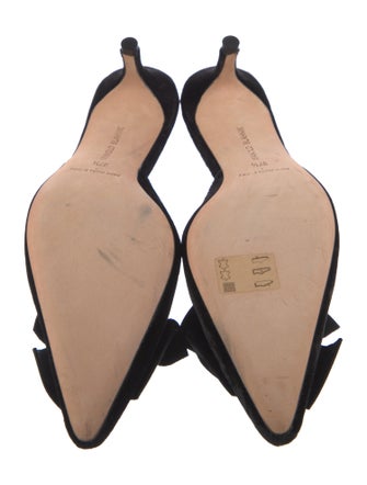 Manolo Blahnik Velvet Bow Accents Mules