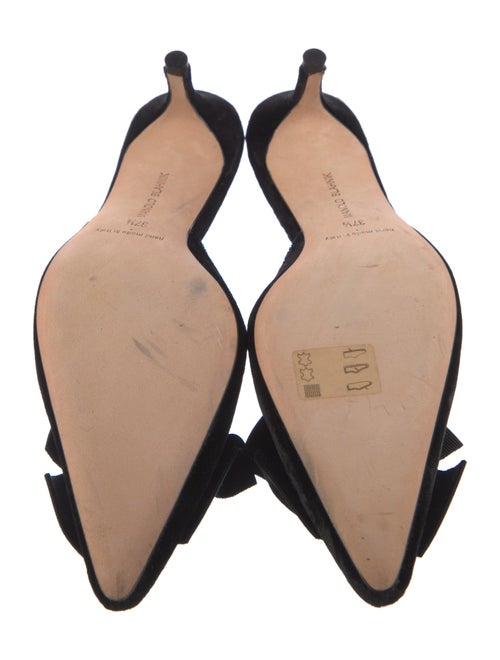 Manolo Blahnik Velvet Bow Accents Mules