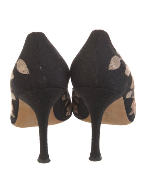 Manolo Blahnik Suede Floral Print Pumps