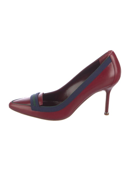 Manolo Blahnik Leather Colorblock Pattern Pumps