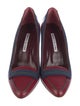 Manolo Blahnik Leather Colorblock Pattern Pumps