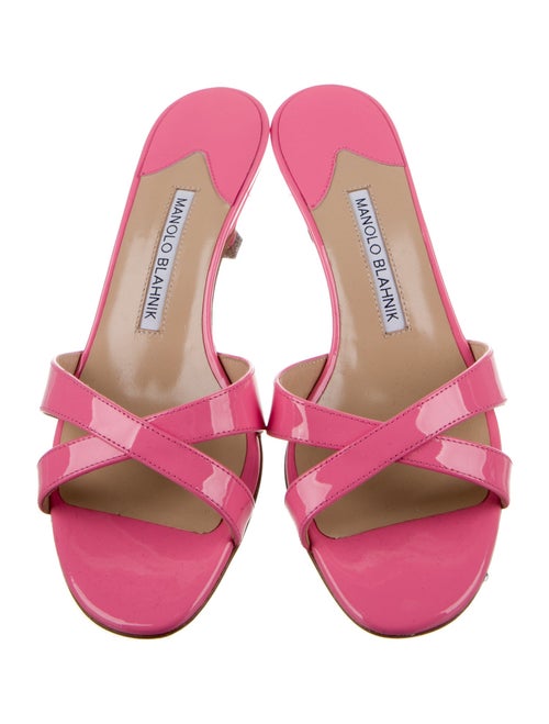 Manolo Blahnik Callamu 50 Patent Leather Slides