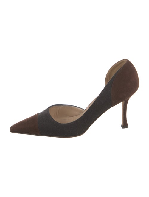 Manolo Blahnik Suede D'Orsay Pumps