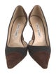 Manolo Blahnik Suede D'Orsay Pumps