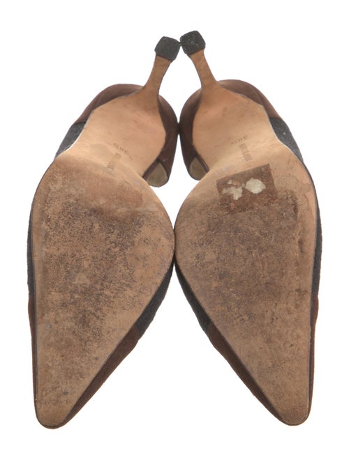 Manolo Blahnik Suede D'Orsay Pumps