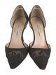 Manolo Blahnik Canvas Mesh Accents D'Orsay Pumps