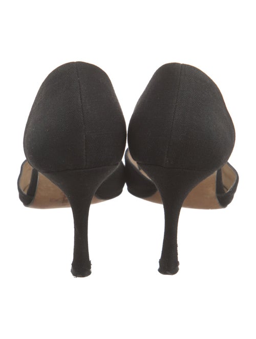 Manolo Blahnik Canvas Mesh Accents D'Orsay Pumps