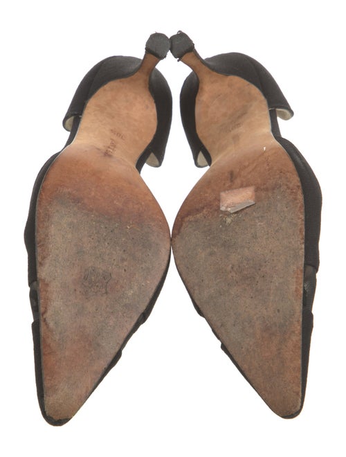 Manolo Blahnik Canvas Mesh Accents D'Orsay Pumps