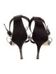 Manolo Blahnik Satin Crystal Embellishments Sandals