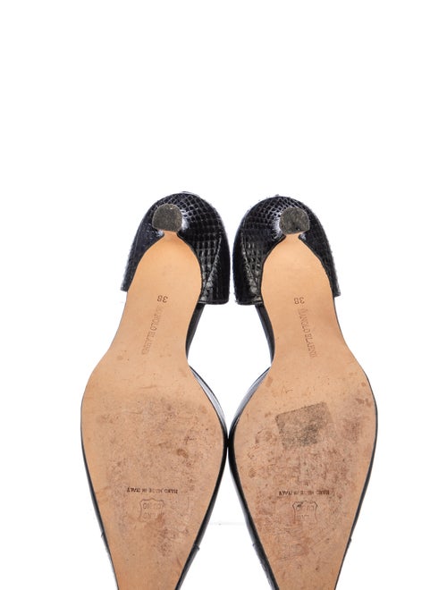 Manolo Blahnik Leather Animal Print D'Orsay Pumps