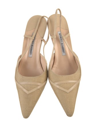 Manolo Blahnik Canvas Slingback Pumps