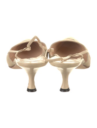 Manolo Blahnik Canvas Slingback Pumps