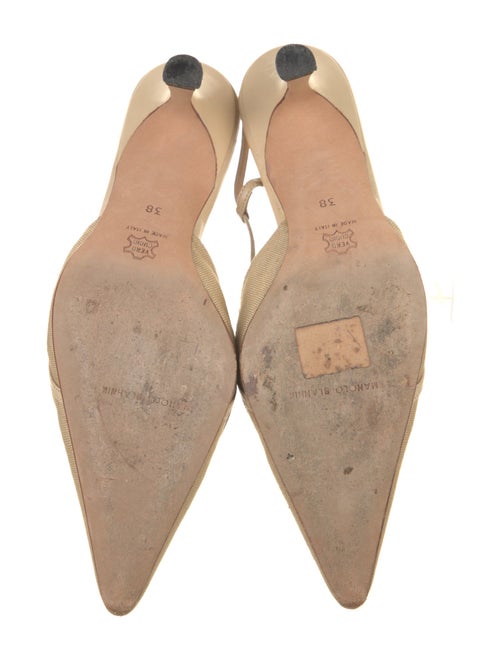 Manolo Blahnik Canvas Slingback Pumps