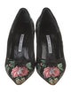 Manolo Blahnik Satin Lace Pattern Pumps