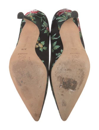 Manolo Blahnik Satin Lace Pattern Pumps