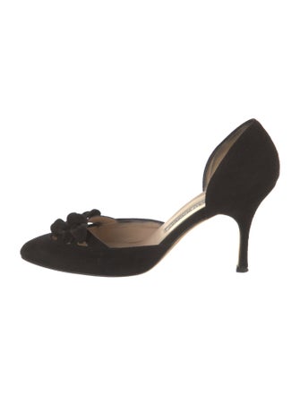 Manolo Blahnik Suede D'Orsay Pumps