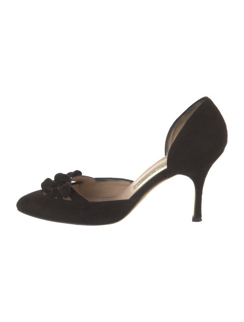 Manolo Blahnik Suede D'Orsay Pumps