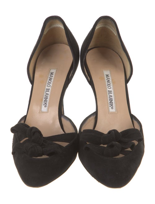 Manolo Blahnik Suede D'Orsay Pumps