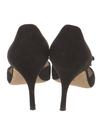 Manolo Blahnik Suede D'Orsay Pumps