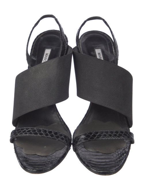 Manolo Blahnik Snakeskin Slingback Sandals