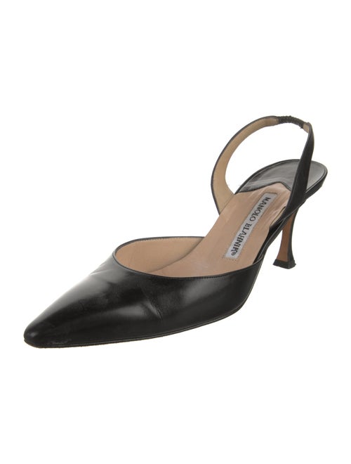 Manolo Blahnik Leather Slingback Pumps