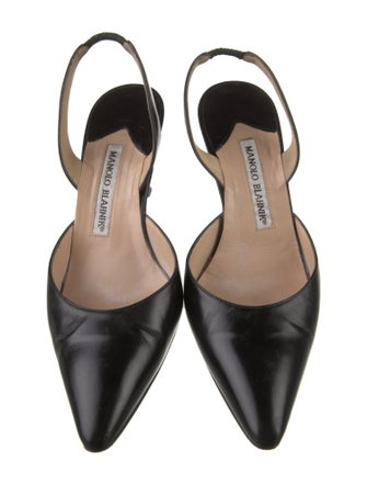 Manolo Blahnik Leather Slingback Pumps