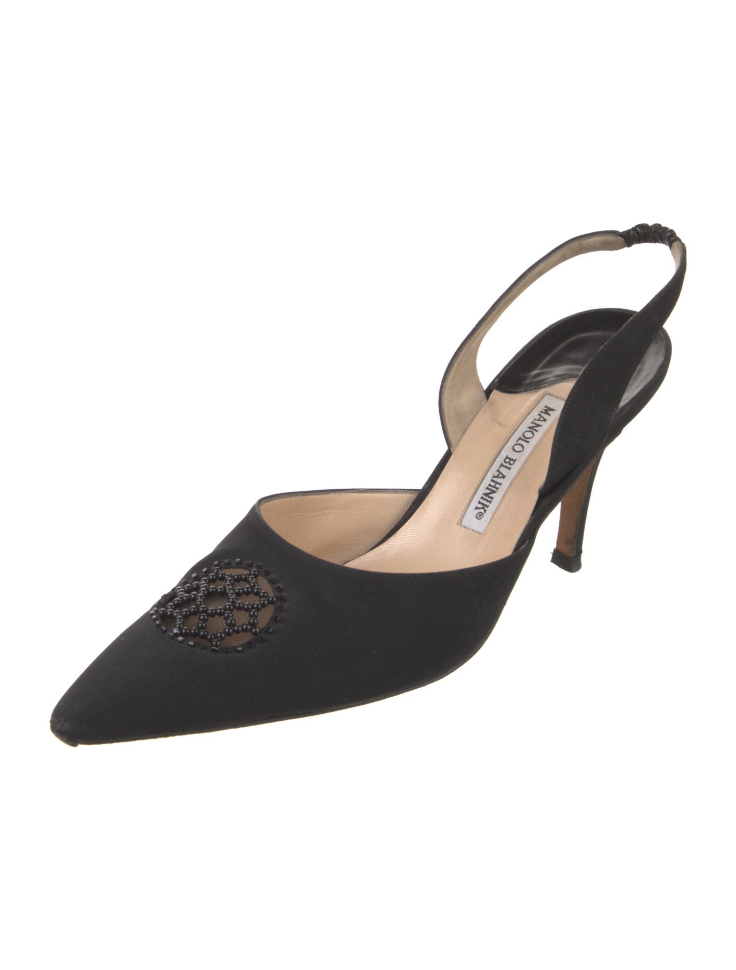 Manolo Blahnik Satin Slingback Pumps