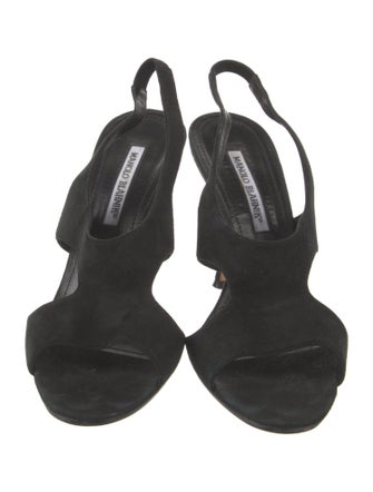 Manolo Blahnik Suede Slingback Sandals
